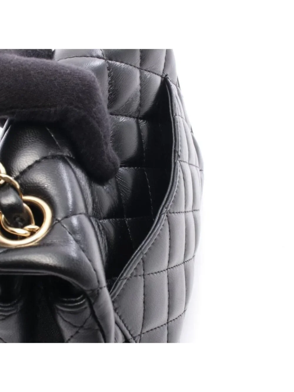 Chanel Shoulder Bag Mini Quilted Black Lambskin Chain